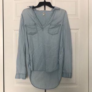 light blue flannel pull over